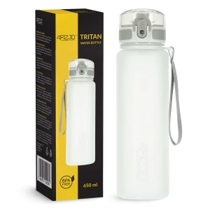 Športová fľaša na vodu 650 ml sivá