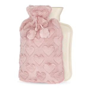 Gumový termofor s plyšovým poťahom HEART 2 litre