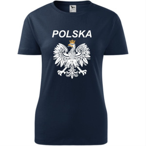 Damska koszulka taliowana - Polska 02, godło