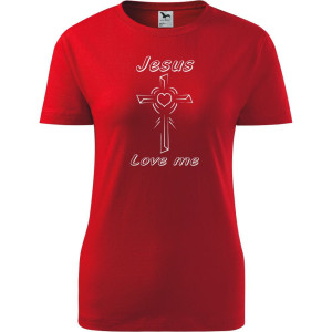 Damska koszulka taliowana - Jesus love me