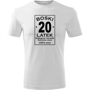 Męska koszulka - boski 20 latek