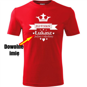Męska koszulka - Jego wysokość + dowolne imię