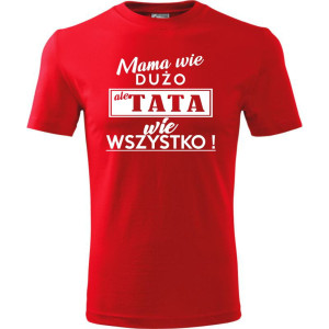 Męska koszulka - Mama wie dużo ale tata wie wszystko