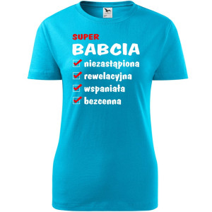Damska koszulka - Zalety babci na prezent dla niej