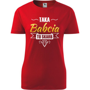 Damska koszulka - Taka babcia to skarb - t-shirt na prezent urodziny dla babci dzień babci
