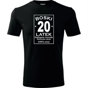 Męska koszulka - boski 20 latek