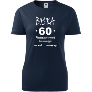 Damska koszulka - boska 60 na urodziny na prezent