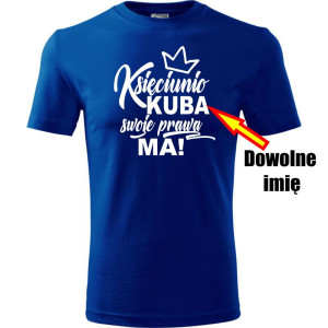Męska koszulka - Księciunio + dowolne imię - t-shirt na prezent
