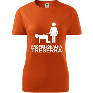 Damska koszulka taliowana - Profesjonalna treserka, śmieszny