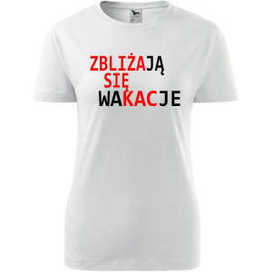 Damska koszulka taliowana Turystyczna - Zbliżają się wakacje
