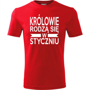 Męska koszulka - Królowie rodzą się styczniu 01