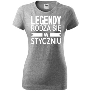 Damska koszulka taliowana - Legendy rodzą się w styczniu