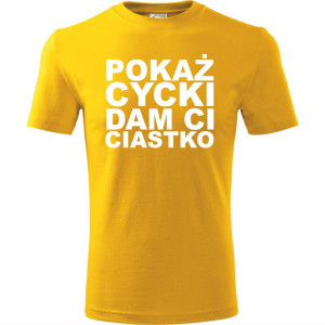 Męska koszulka - Pokaż cycki dam ci ciastko
