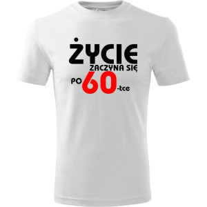 Męska koszulka - życie zaczyna się po 60