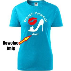 Damska koszulka taliowana - Wieczór panieński + dowolne imię