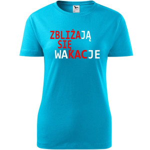 Damska koszulka taliowana Turystyczna - Zbliżają się wakacje