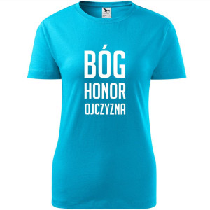 Damska koszulka taliowana Bóg Honor Ojczyzna 3