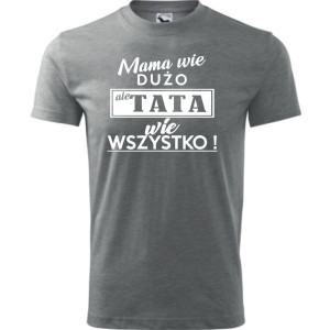 Męska koszulka - Mama wie dużo ale tata wie wszystko