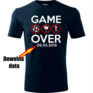 Męska koszulka - Game over + dowolna data