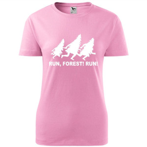 Damska koszulka taliowana dla Biegaczki - Bieg 02 run forest run