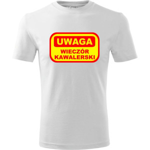Męska koszulka - Uwaga! Wieczór kawalerski