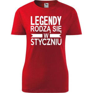 Damska koszulka taliowana - Legendy rodzą się w styczniu