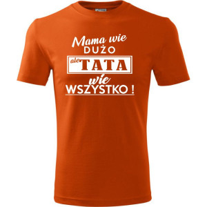 Męska koszulka - Mama wie dużo ale tata wie wszystko