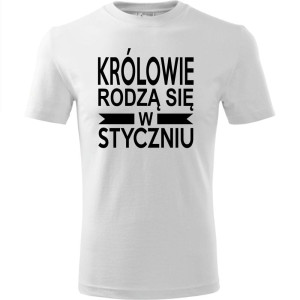 Męska koszulka - Królowie rodzą się styczniu 01