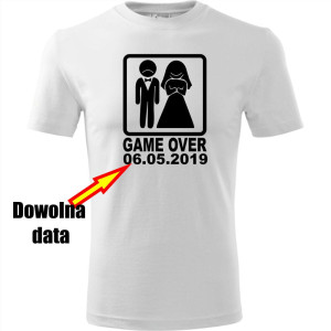 Męska koszulka - Game over + dowolna data
