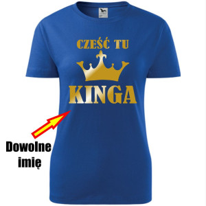 Damska koszulka - Cześć tu + dowolne imię