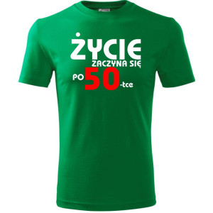 Męska koszulka - życie zaczyna się po 50, t-shirt na prezent