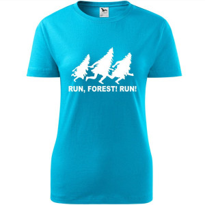 Damska koszulka taliowana dla Biegaczki - Bieg 02 run forest run