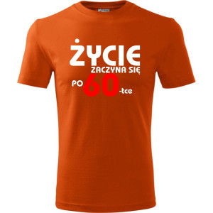 Męska koszulka - życie zaczyna się po 60