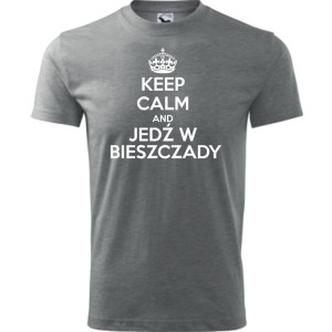 Męska koszulka Turystyczna - Keel calm and jedź w Bieszczady