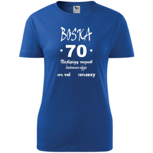 Damska koszulka - boska 70 - na prezent urodziny