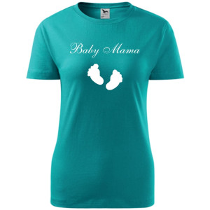 Damska koszulka taliowana - Baby mama