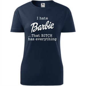 Damska koszulka taliowana - i hate barbie