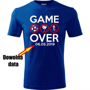Męska koszulka - Game over + dowolna data