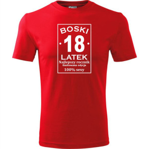 Męska koszulka - boski 18 latek