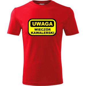 Męska koszulka - Uwaga! Wieczór kawalerski