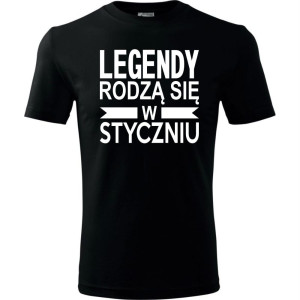 Męska koszulka - Legendy rodzą się w styczniu
