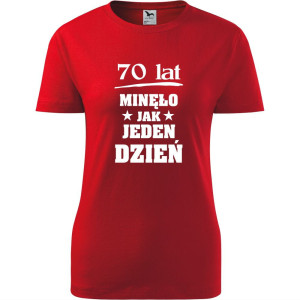 damska koszulka - 70 lat minęło jak jeden dzień