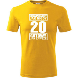 męska koszulka - doświadczony jak nigdy 20 gotowy jak zawsze