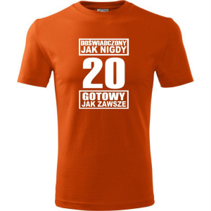 męska koszulka - doświadczony jak nigdy 20 gotowy jak zawsze
