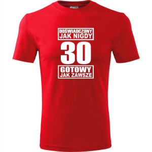 męska koszulka - doświadczony jak nigdy 30 gotowy jak zawsze