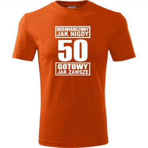 męska koszulka - doświadczony jak nigdy 50 gotowy jak zawsze