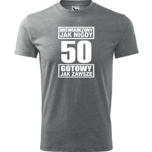 męska koszulka - doświadczony jak nigdy 50 gotowy jak zawsze