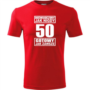 męska koszulka - doświadczony jak nigdy 50 gotowy jak zawsze