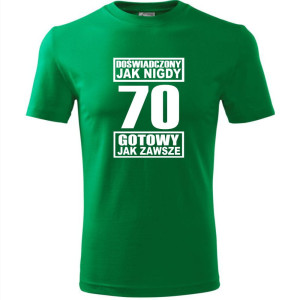 męska koszulka - doświadczony jak nigdy 70 gotowy jak zawsze