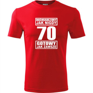 męska koszulka - doświadczony jak nigdy 70 gotowy jak zawsze